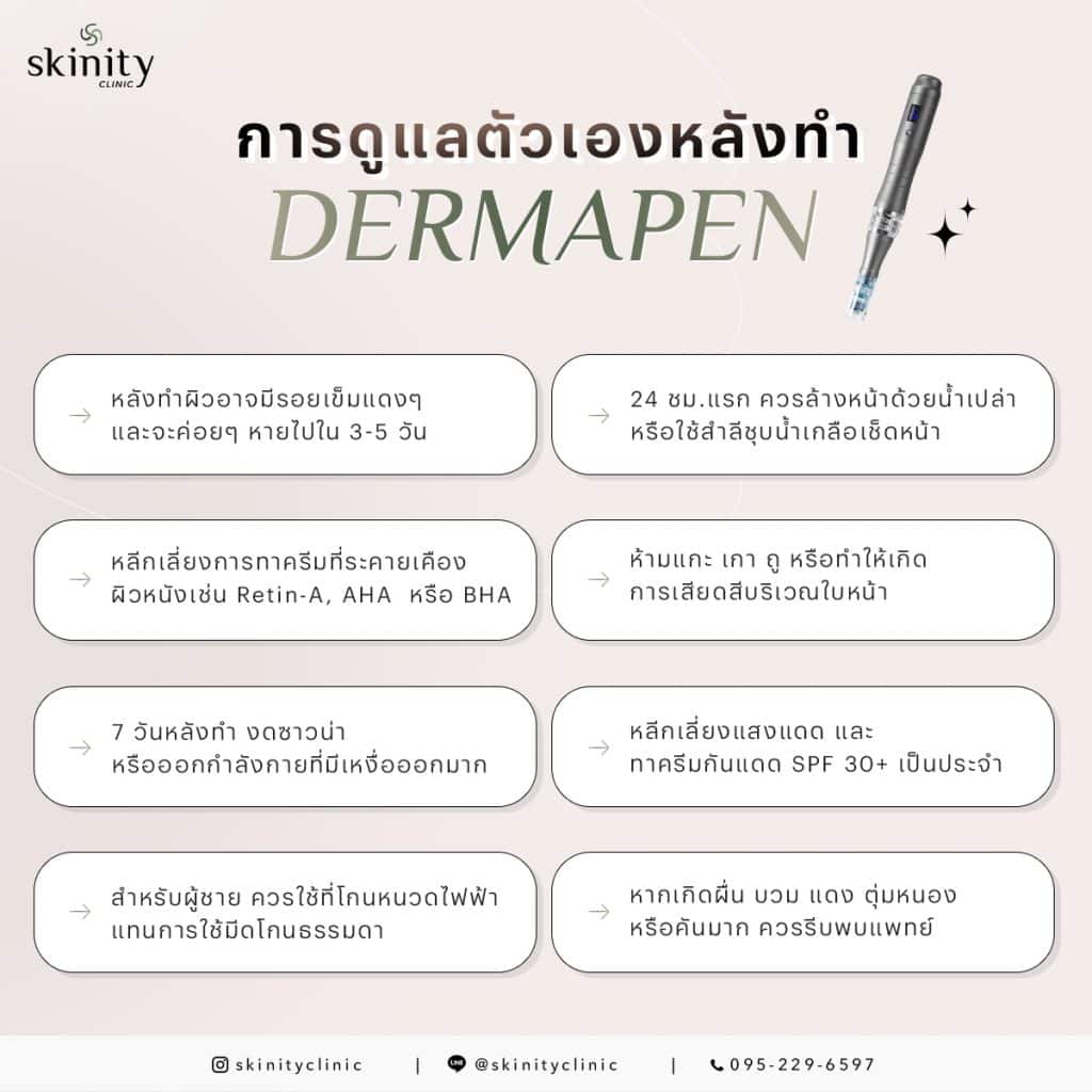 วิธีการดูแลตัวเองหลังทำ Dermapen